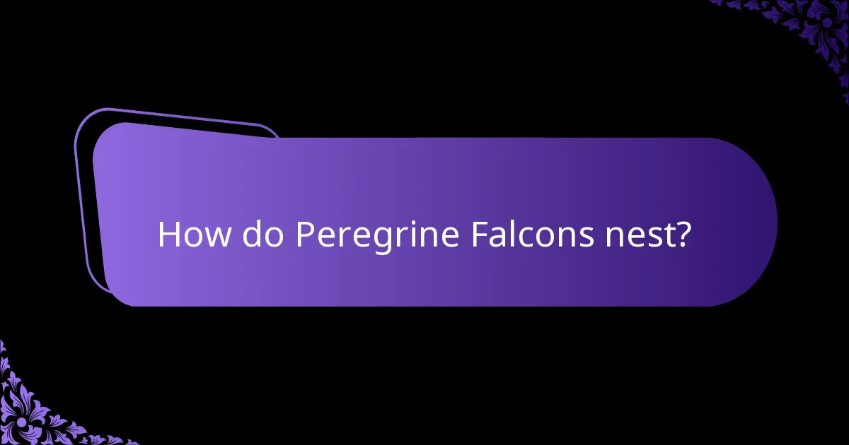 Where does the Peregrine Falcon live?
